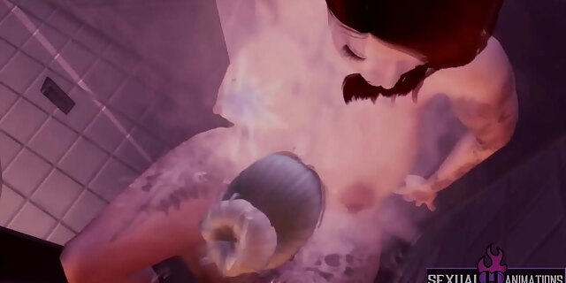 3d,lesbian,licking,molten,pussy,shower,spy,toilet