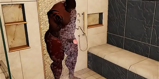 bbc,black,football,muscle,shower