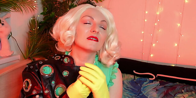 blonde,erotic,gloves,milf,tease